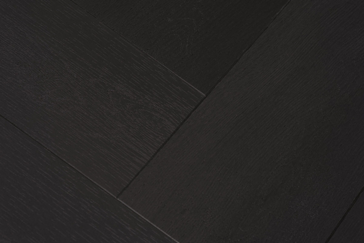 white label xl visgraat pvc zwart eiken detail